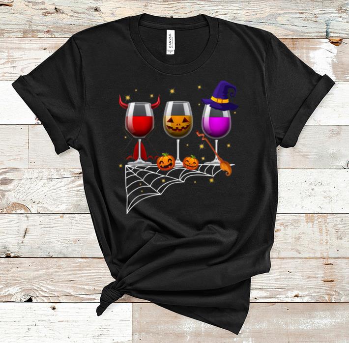 Official Three Glasses Of Wines Halloween Wine shirt