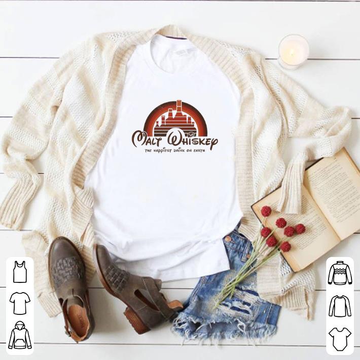 Pretty Disney Malt Whiskey the happiest drink on earth sunset shirt