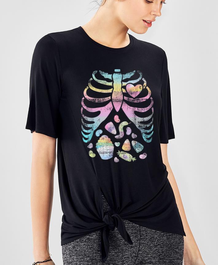 Awesome Pastel Goth Skeleton Halloween Rainbow shirt