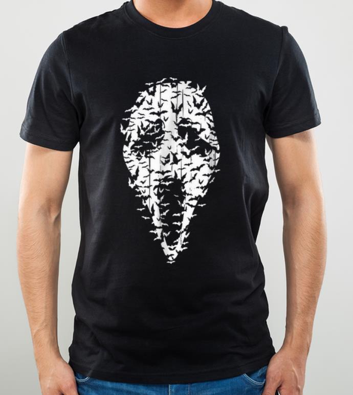 Premium Horror Movie Scary Face Vintage Bats Halloween Tee shirt