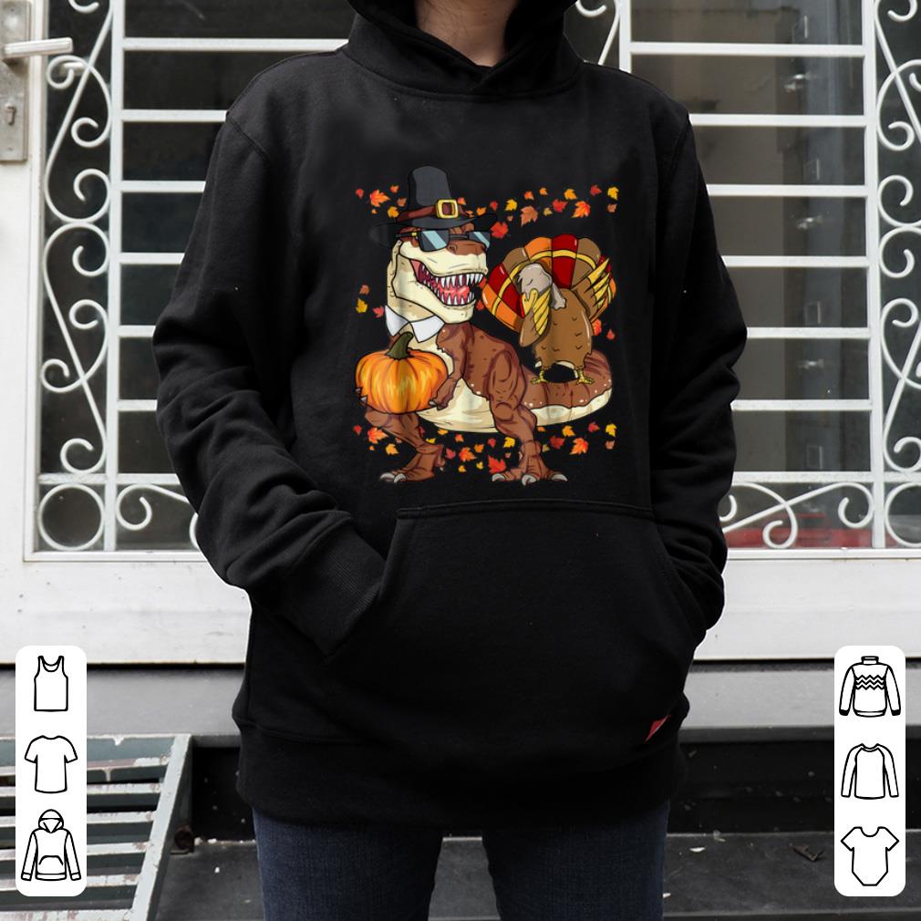 Pretty Thanksgiving T-Rex Dinosaur Dabbing Turkey Boy shirt