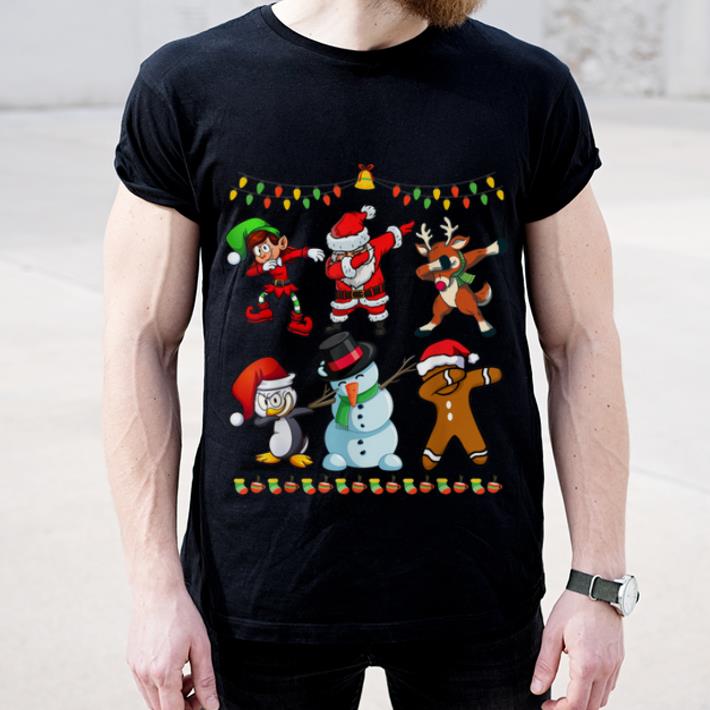 Top Christmas for Kids Boys Dabbing Santa Elves Xmas Gift shirt
