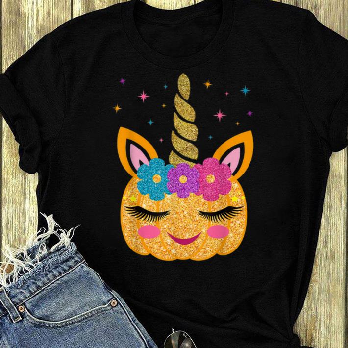 Awesome Cute Unicorn Pumpkin Halloween Thanksgiving shirt