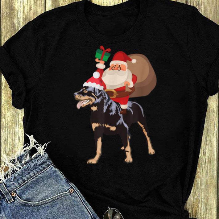 Awesome Santa Riding Rottweiler Christmas Pajama Gift shirt