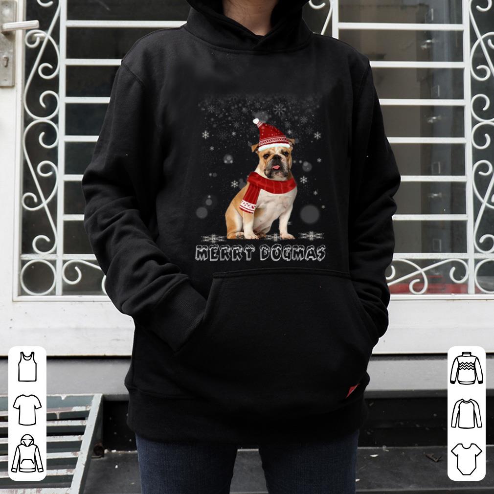 Hot Merry Dogmas Bulldog dog Snow Christmas Eve Xmas shirt