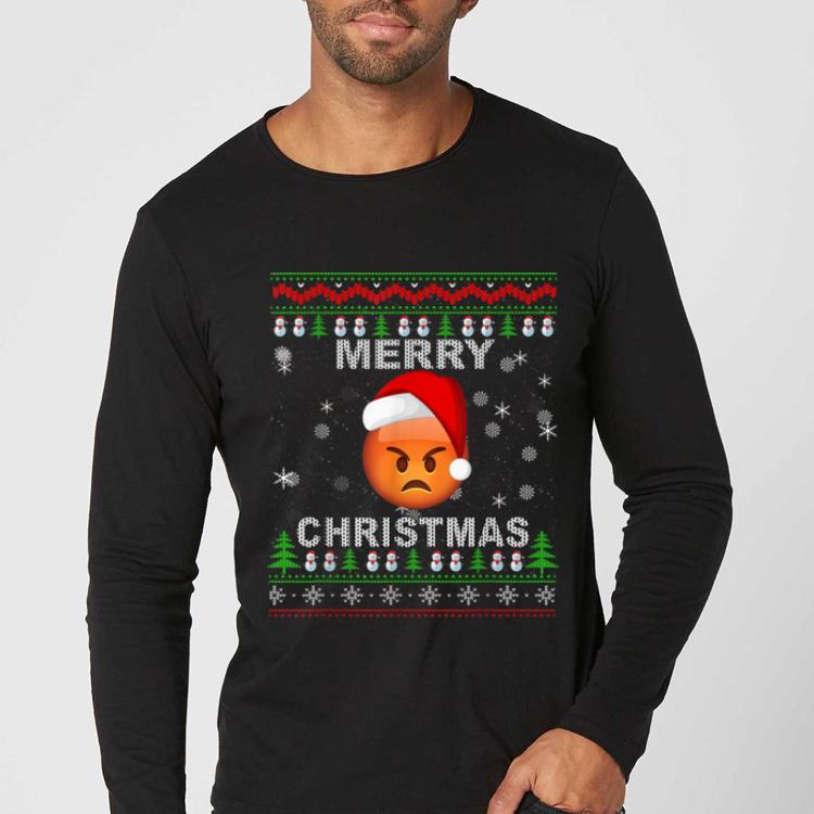 Hot Pouting Face Emojis Christmas Funny Emoji Gift shirt
