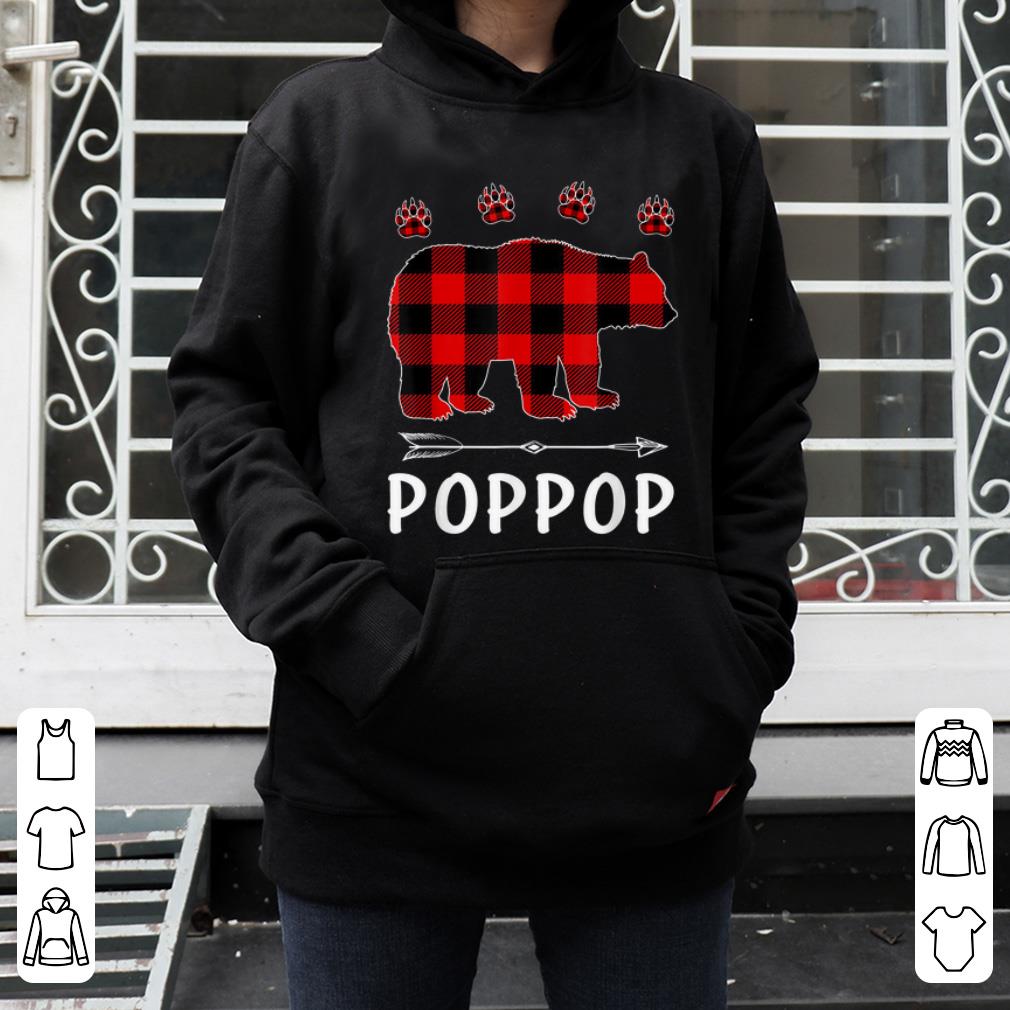 Nice Poppop Bear Christmas Pajama Red Plaid Buffalo Family Gift sweater