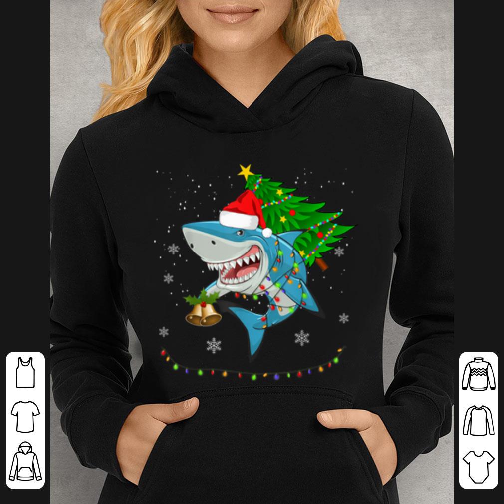 Nice Shark Christmas Gift Boys Kids Santa Tree Sharkmas Xmas Tee shirt