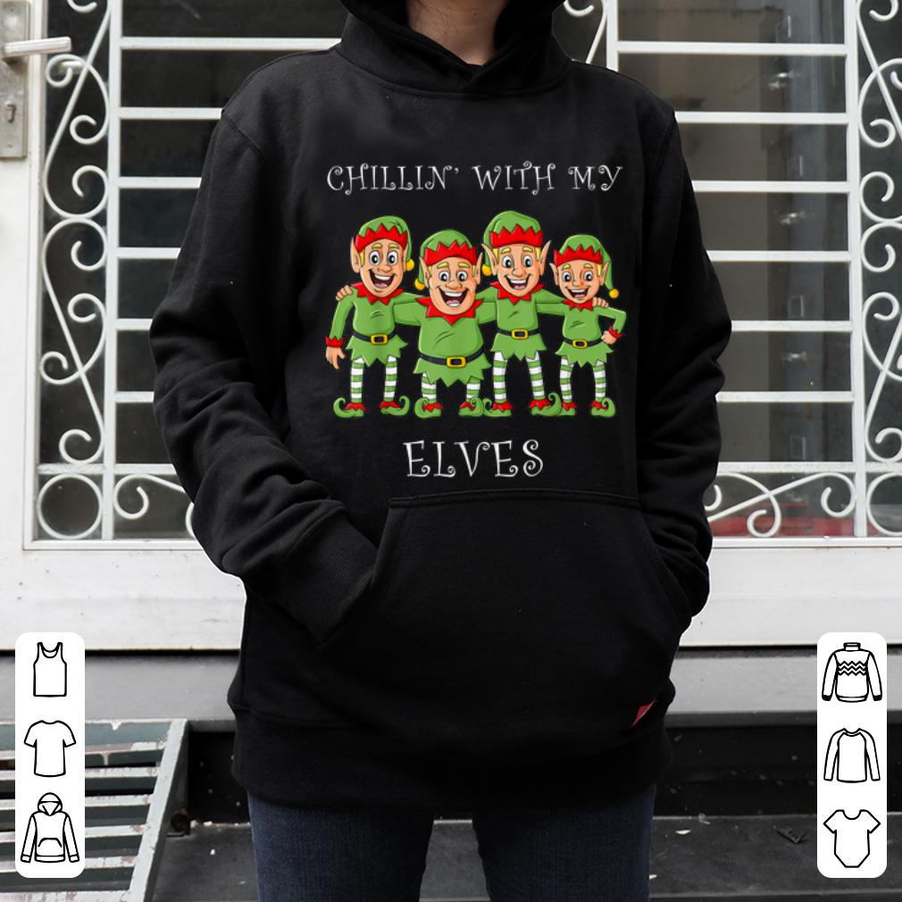 Official Chillin With My Elves Christmas Boys Girls Kids Xmas shirt