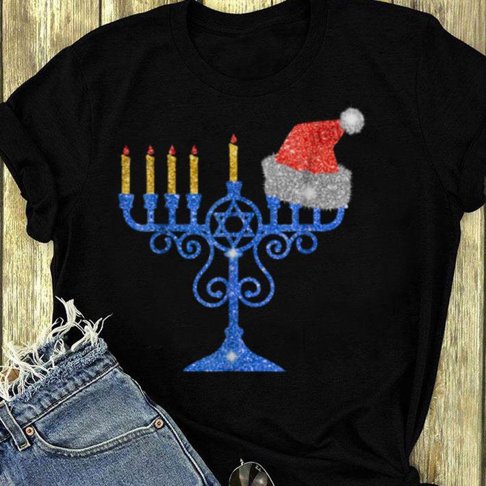 Official Chrismukkah Hannukah Santa Hat Funny Christmas shirt