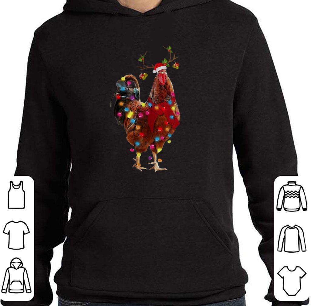 Official Christmas chicken santa reindeer shirt