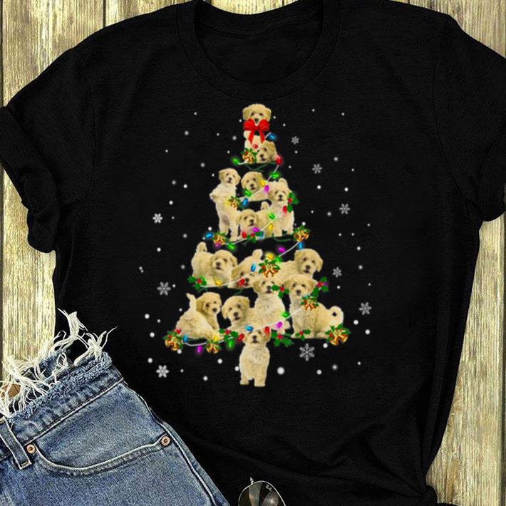 Official Cute Poochon dog Christmas Tree gift decor Xmas tree shirt