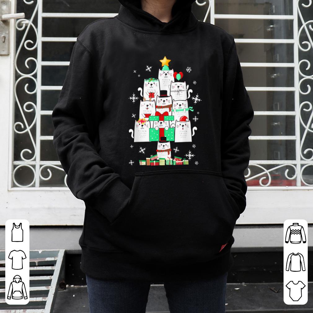 Official Funny Cat Christmas Light Meowy Christmas Kitten Xmas tree shirt