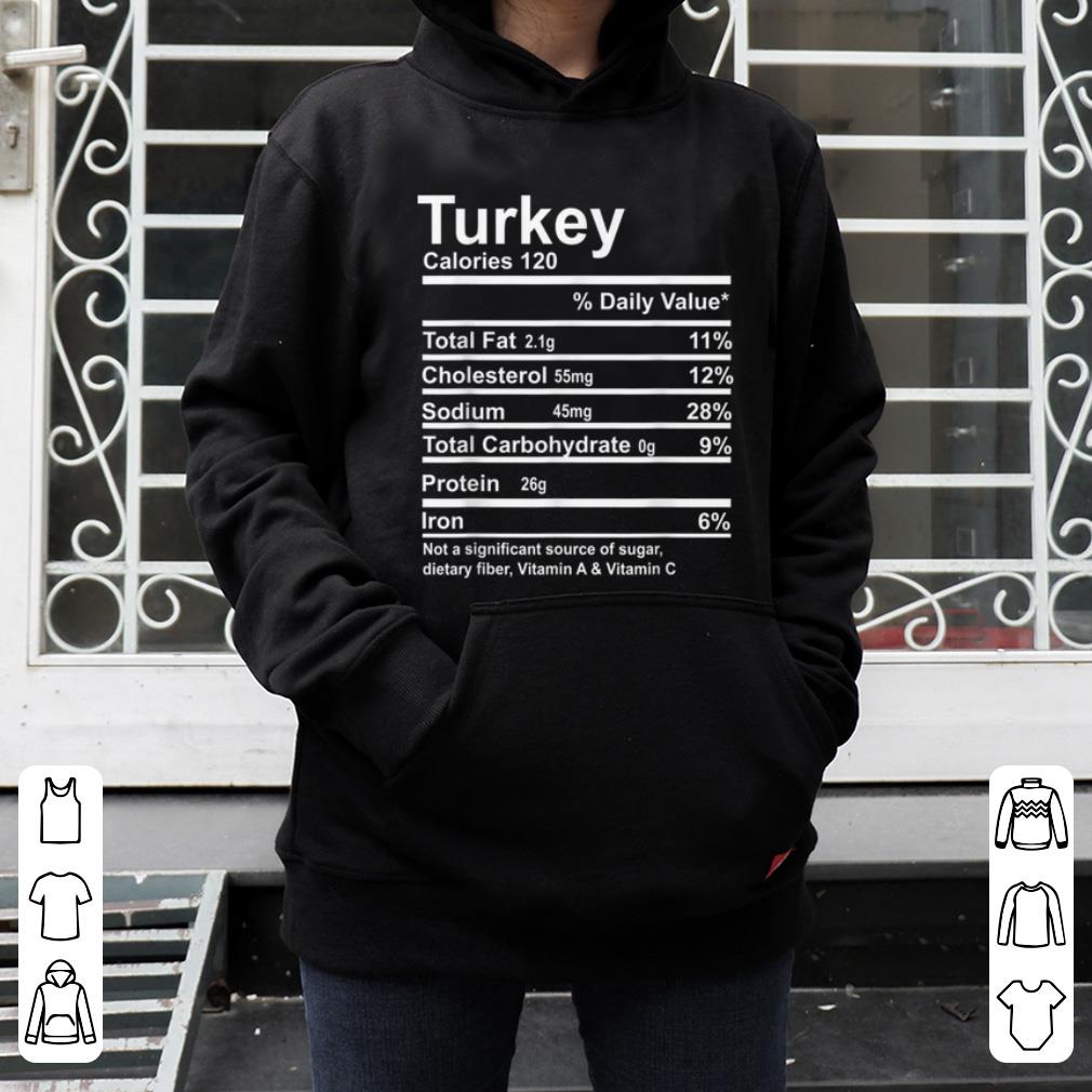 Official Funny Turkey Thanksgiving Christmas Food Nutrition Facts shirt