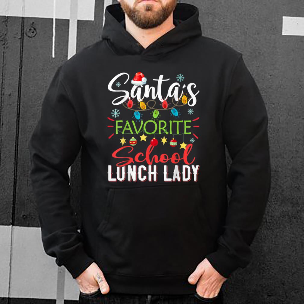 Official Santa's Favorite School Lunch Lady Xmas Light Hat Christmas sweater