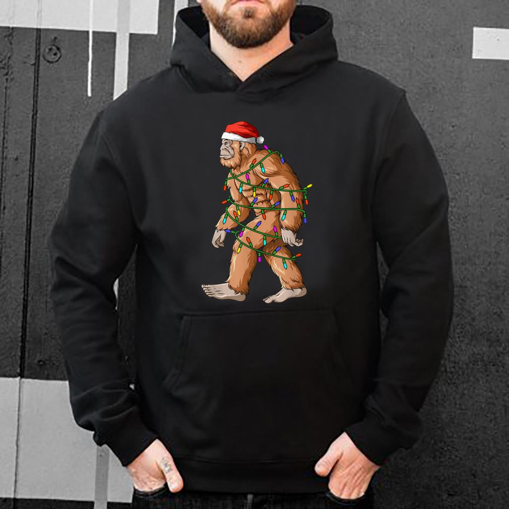 Original Bigfoot Christmas Lights Sasquatch Santa Hat shirt