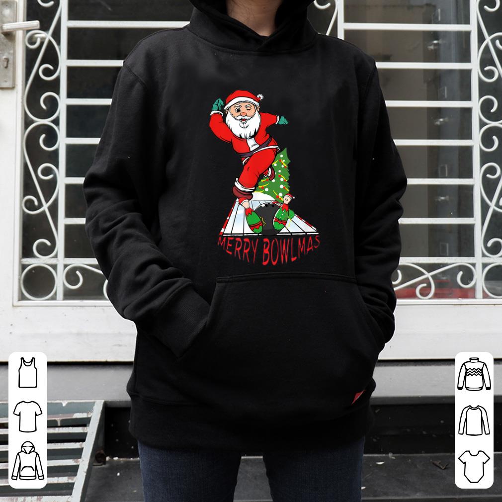 Original Bowling Santa In Christmas Mood Meets The Elf Pins shirt