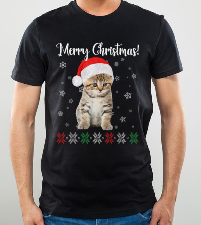 Original Cat Christmas Ugly Christmas Sweater Style Gift Tee shirt