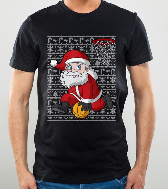 Original Santa Basketball Dunk Ugly Christmas Pattern Gift shirt