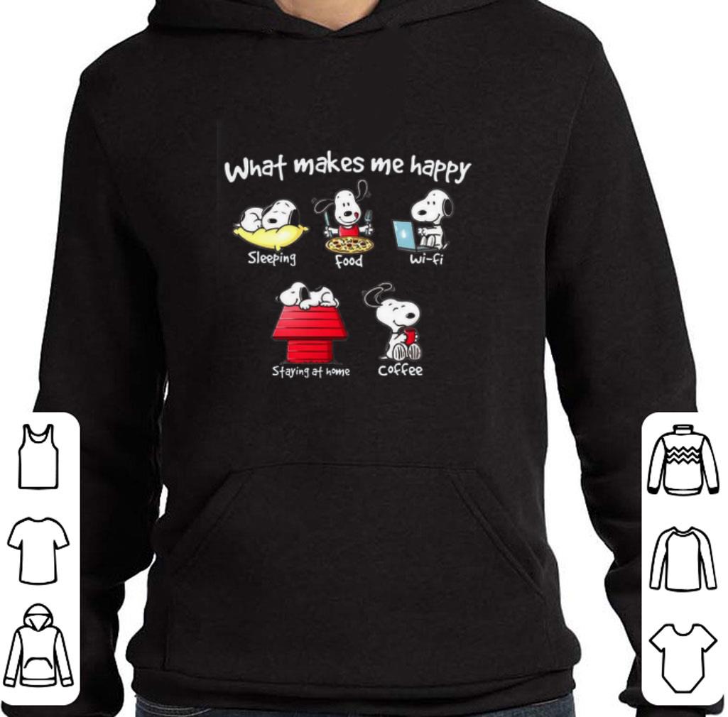 Original Snoopy what makes me happy sleeping food wifi staying at home shirt 5 Original Snoopy what makes me happy sleeping food wifi staying at home shirt