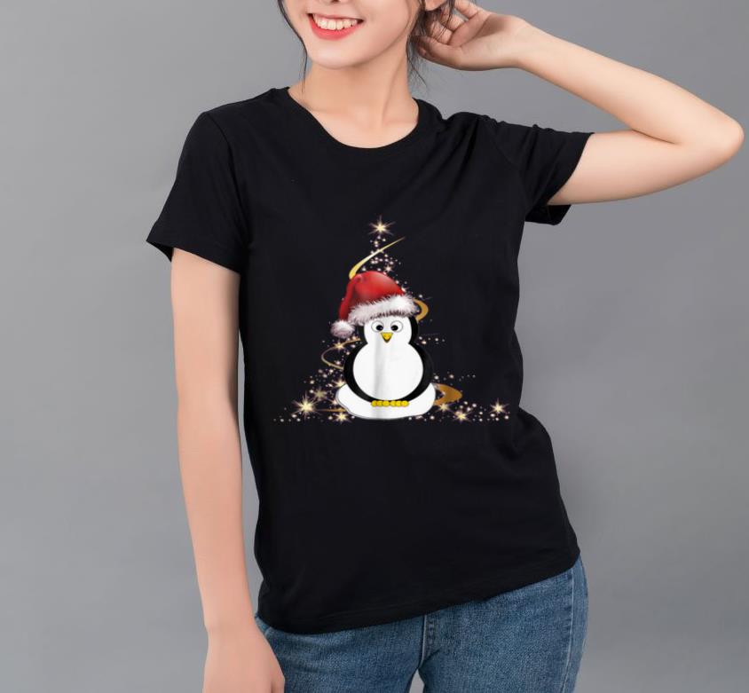 Premium Cute funny Penguin Christmas with Santa hat shirt