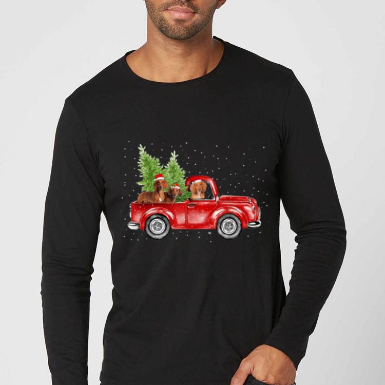 Premium Dachshund Funny dogs into the red car Christmas, cute shirt