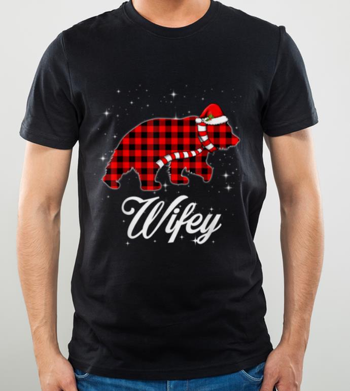 Premium Red Plaid Wifey Bear Buffalo Matching Family Christmas shirt
