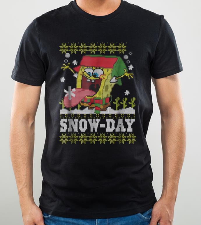 Premium SpongeBob Ugly Christmas Sweater Snow-Day T- shirt