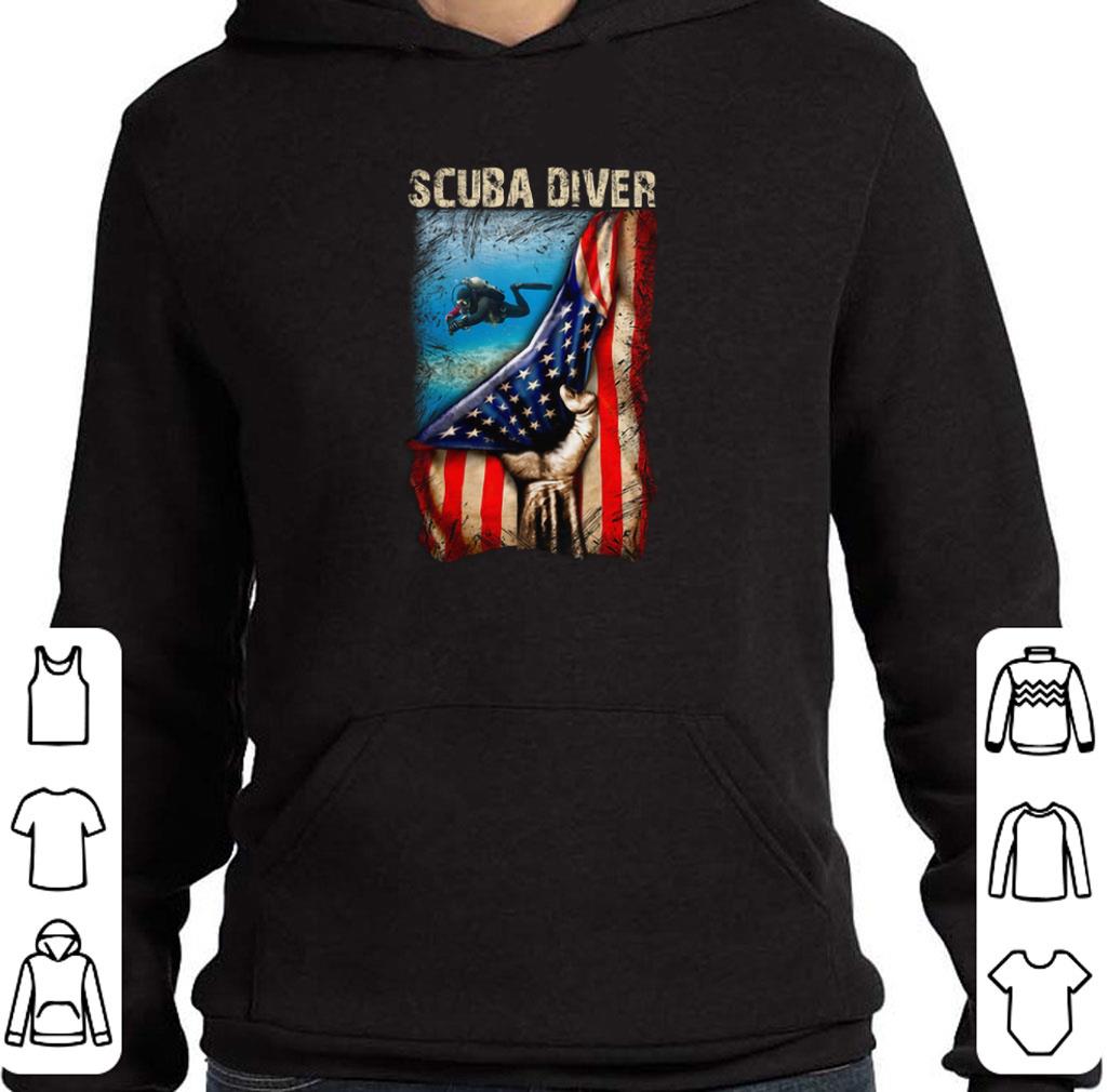 Scuba Diver American flag shirt