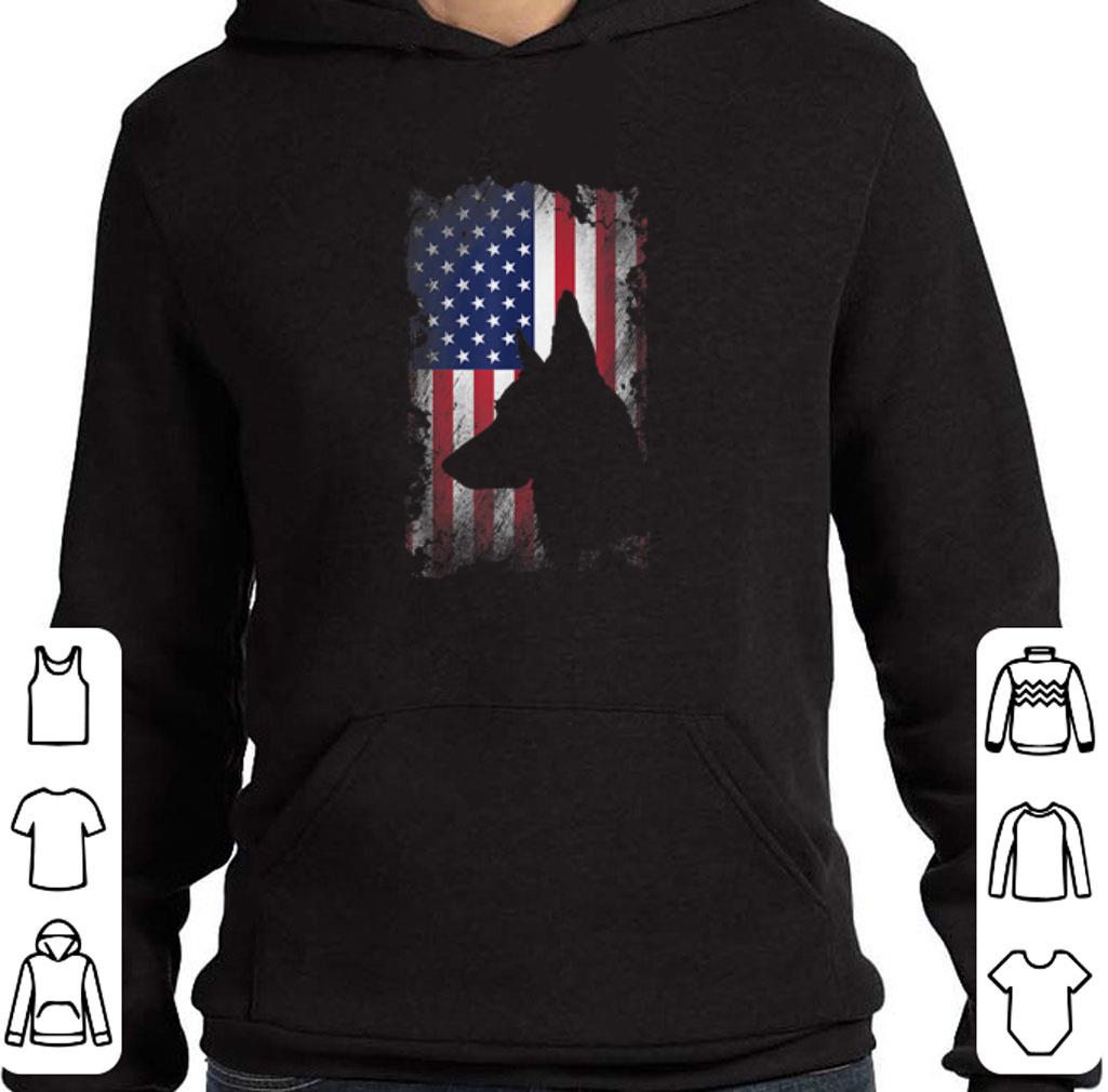 Funny German Shepherd American Flag USA shirt
