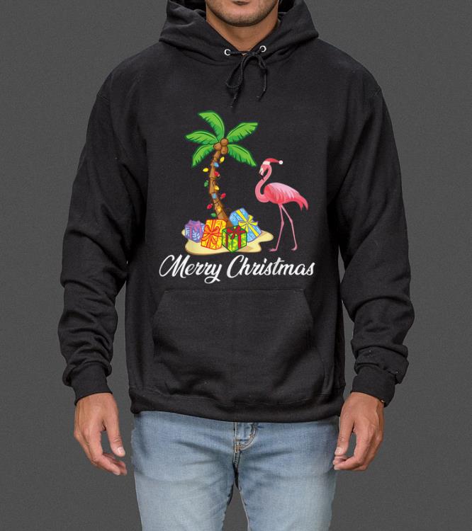 Great Funny Flamingo Merry Christmas Costume Palm Tree Gifts sweater