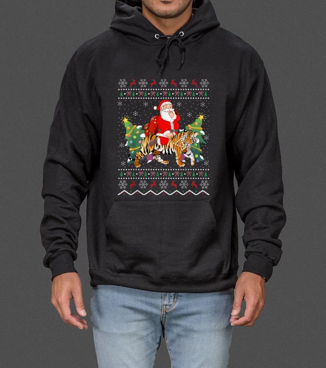 Great Tiger Lover Gift Ugly Santa Riding Tiger Christmas sweater