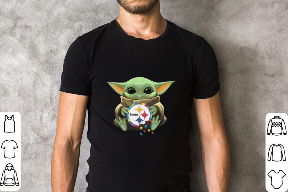 Hot Baby Yoda hug Autism Pittsburgh Steelers Star Wars shirt 1 Hot Baby Yoda hug Autism Pittsburgh Steelers Star Wars shirt 2