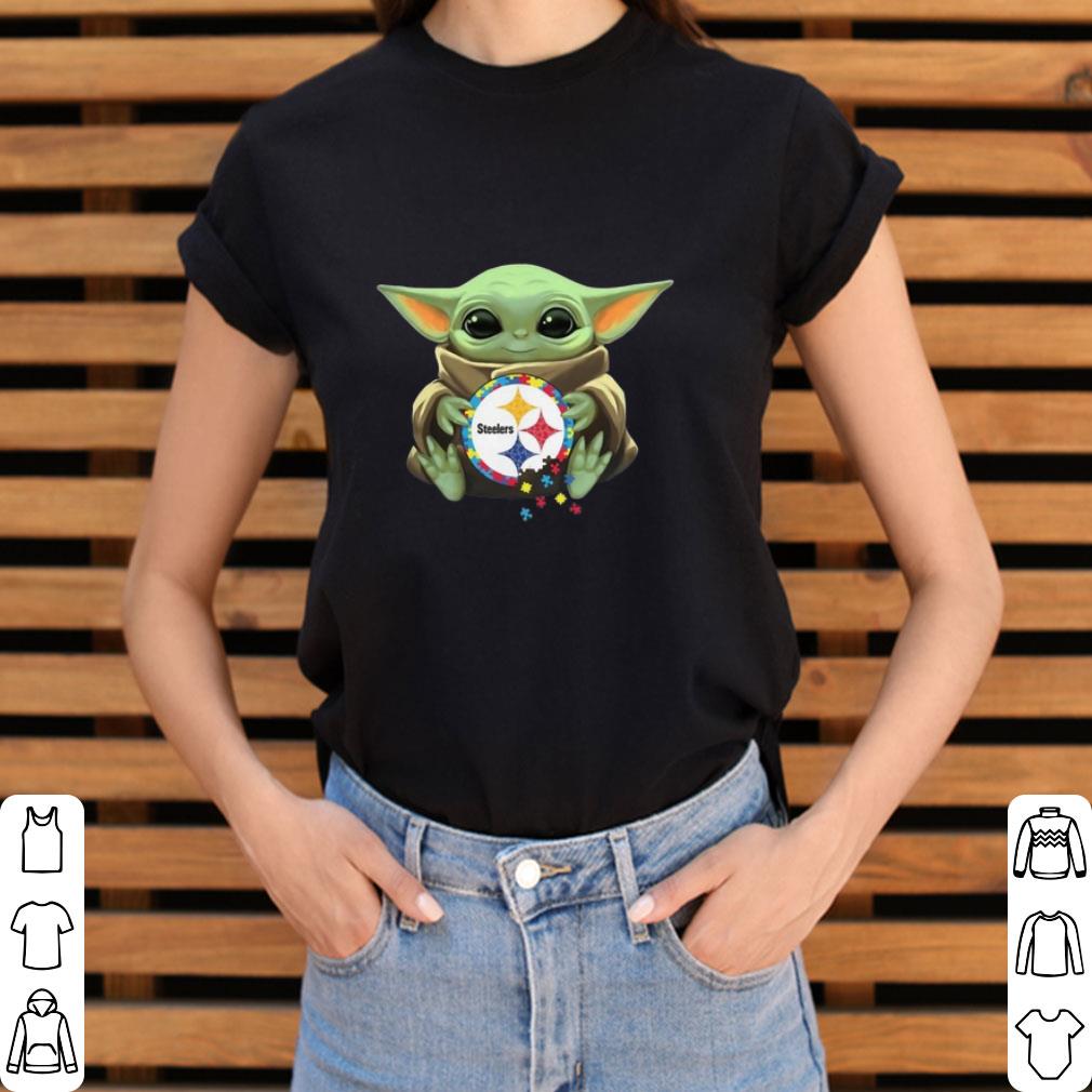 Hot Baby Yoda hug Autism Pittsburgh Steelers Star Wars shirt 2 Hot Baby Yoda hug Autism Pittsburgh Steelers Star Wars shirt 3