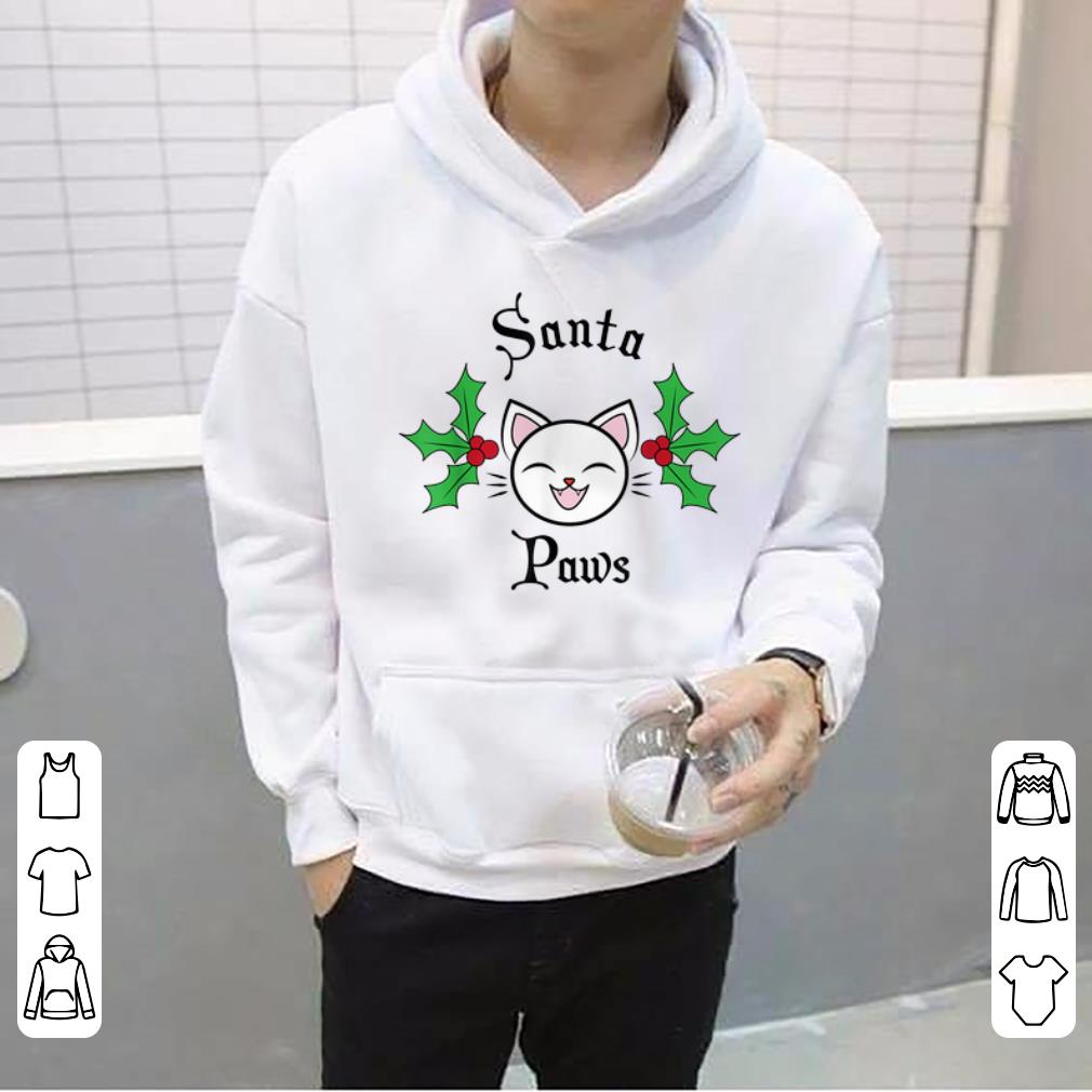 Official Christmas Cute Funny Santa Paws Cat Party Tee Men Women Kids sweater