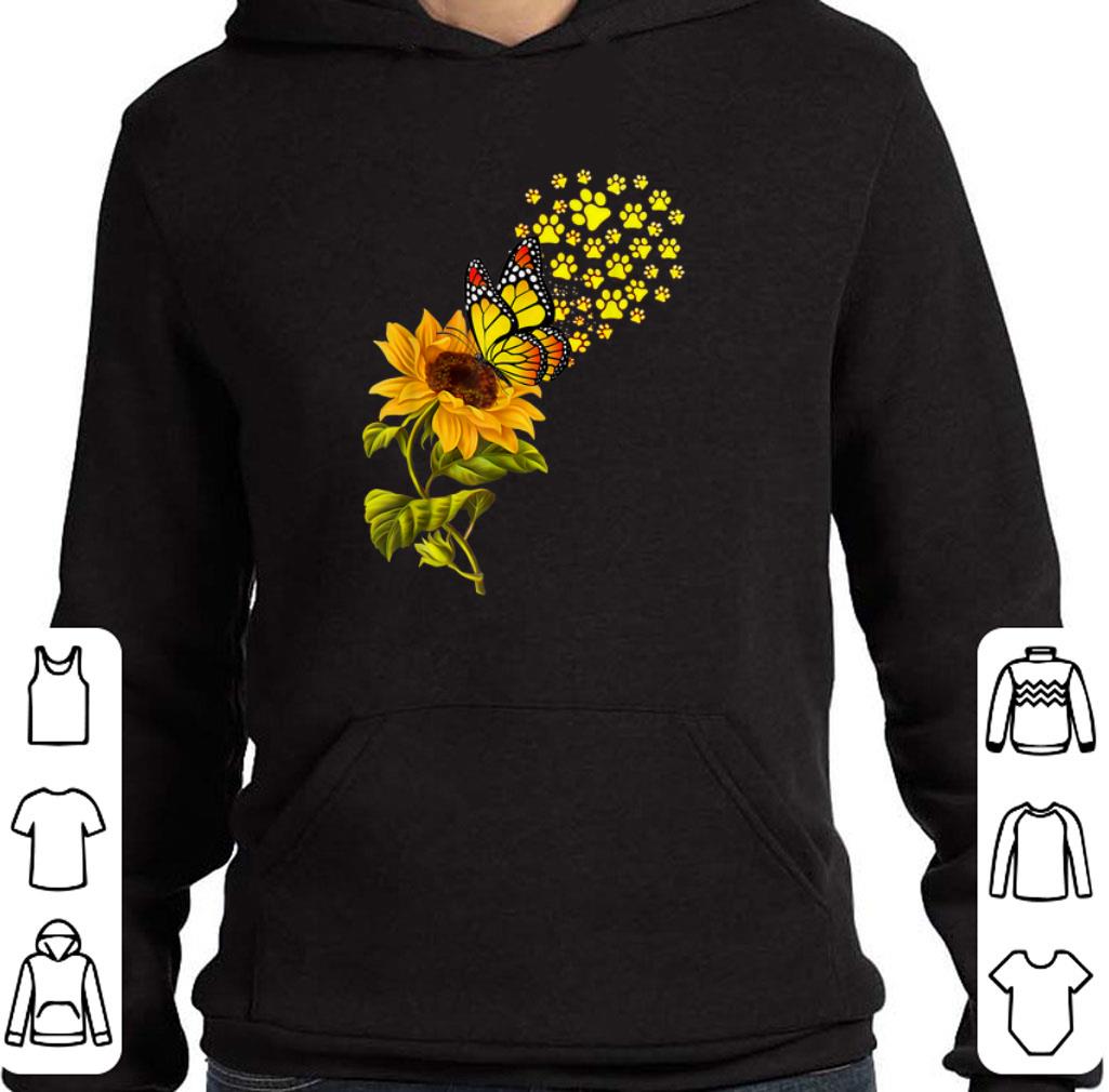 Official Dog Paw Sunflower And Butterfly shirt