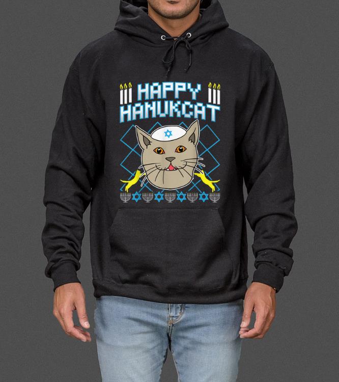 Original Happy Hanukcat Jewish Cat Ugly Christmas sweater