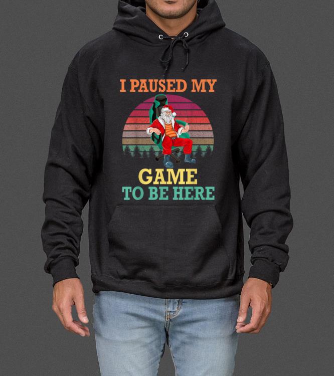 Original I Paused My Game To Be Here Retro Vintage Christmas Gamers sweater