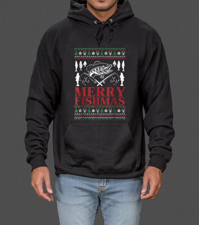 Pretty Merry Fishmas Funny Christmas Fishing Ugly sweater
