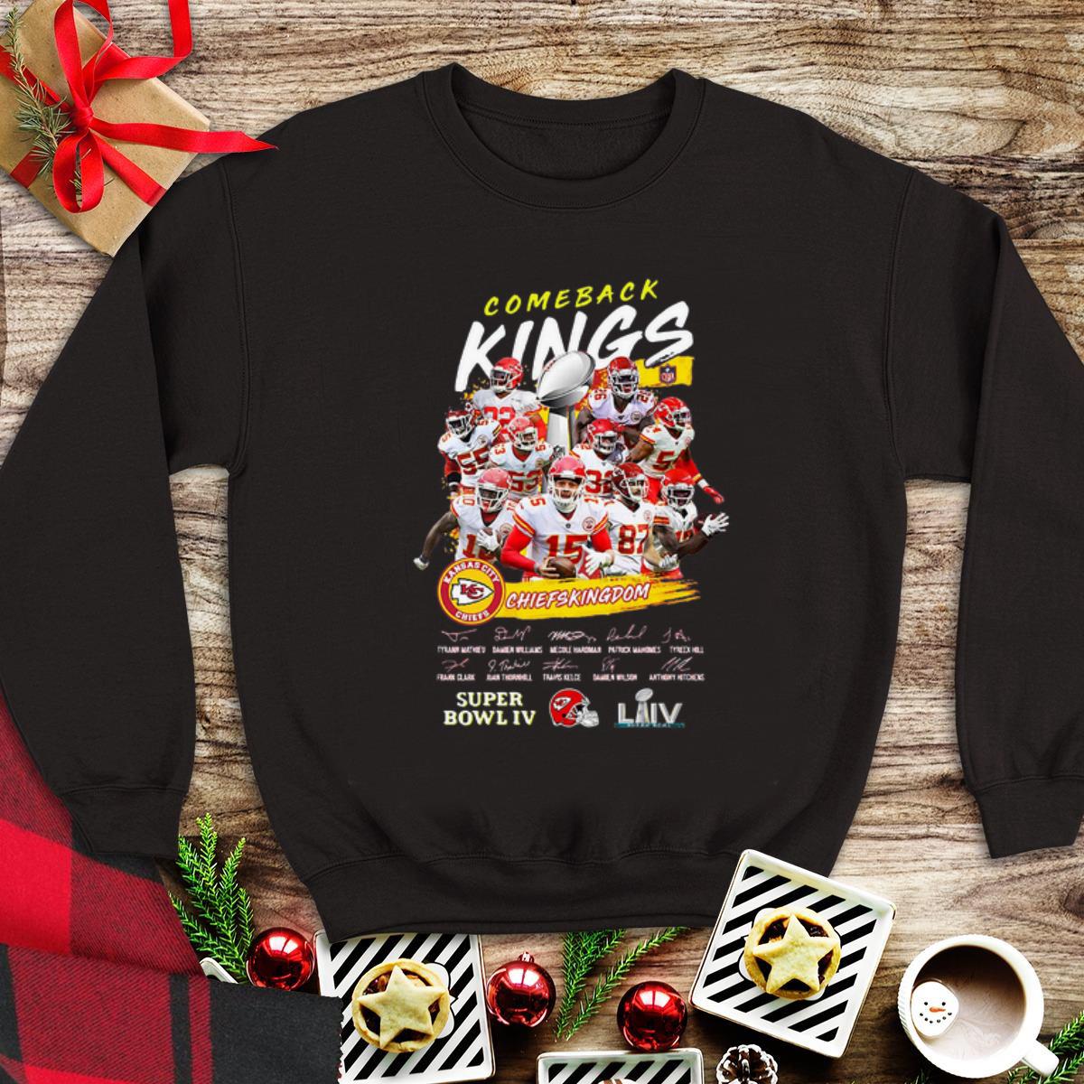 Awesome Chiefs Kingdom Super Bowl IV Kansas City Chiefs Comeback Kings Signatures shirt