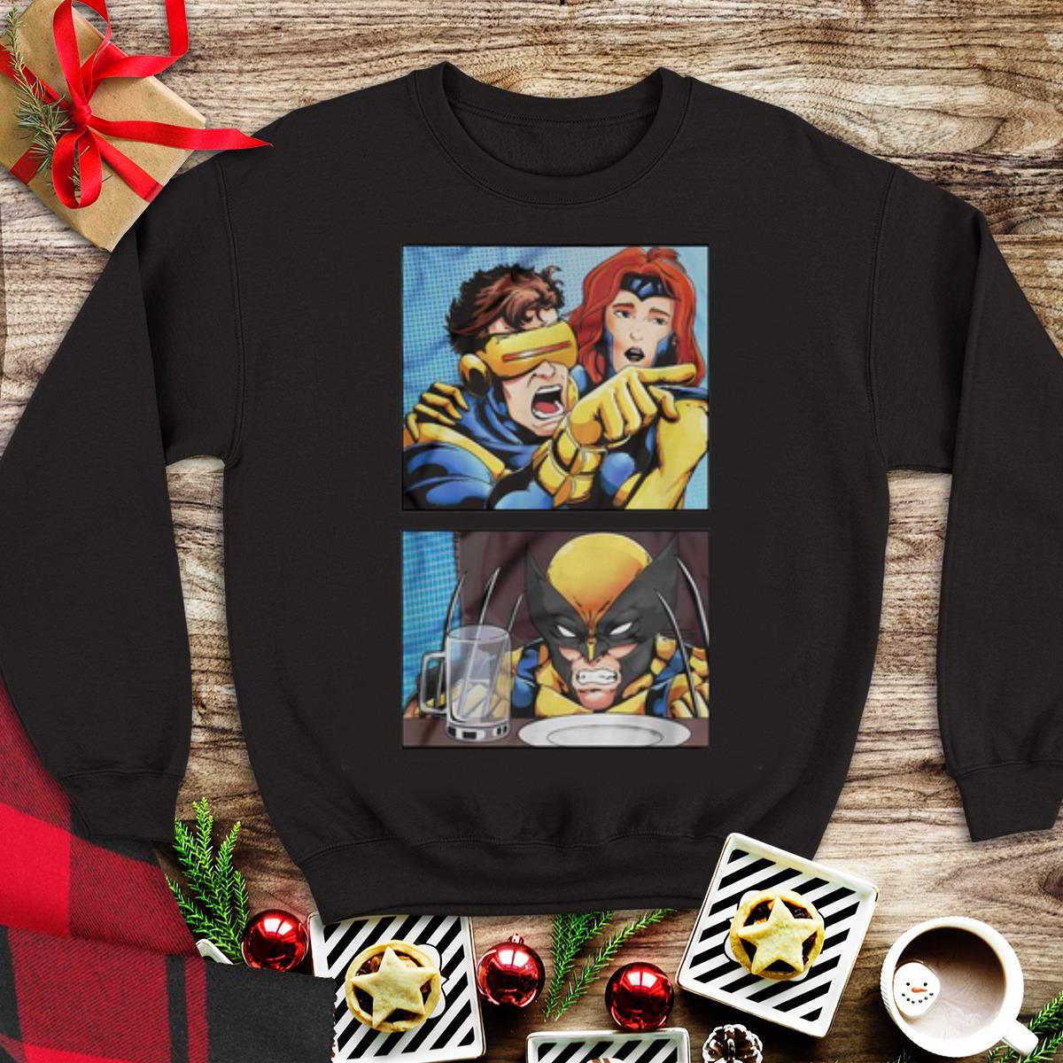 Awesome Cyclops Yelling At Wolverine Yelling Cat Meme Parody shirt