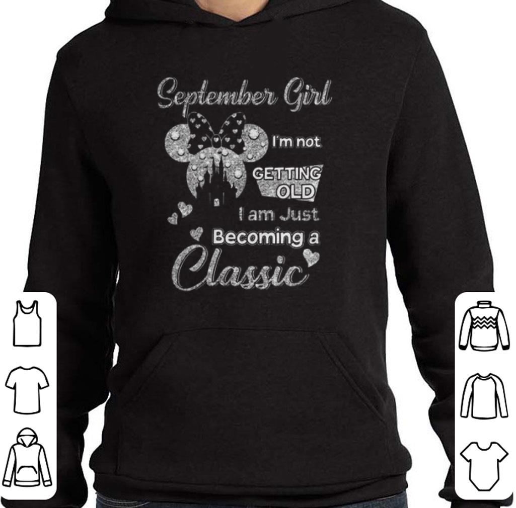 Awesome Diamond Minnie Mouse September Girl I’m Not Getting Old I Am Just Becoming A Classic shirt