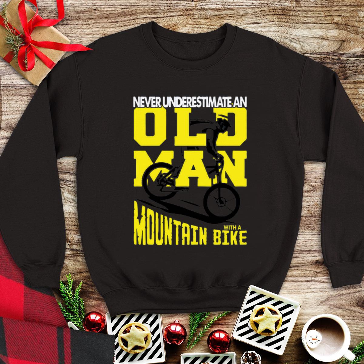 Awesome Never Underestimate An Old Man With A Mountain Bike shirt