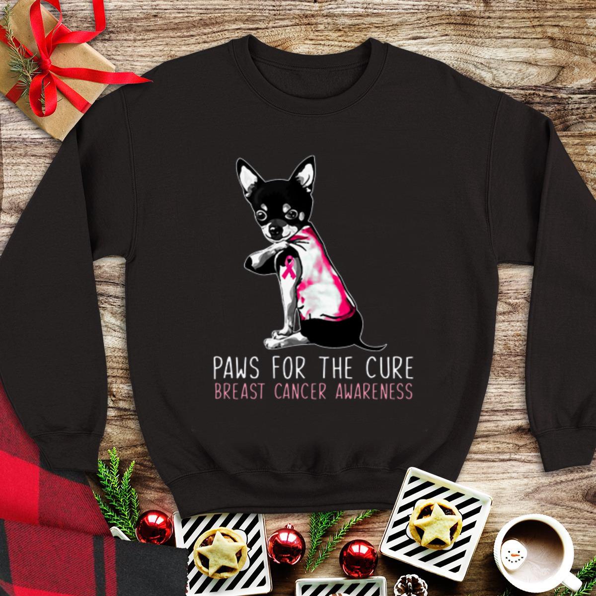 Premium Chihuahua paws for the cure breast cancer awareness shirt