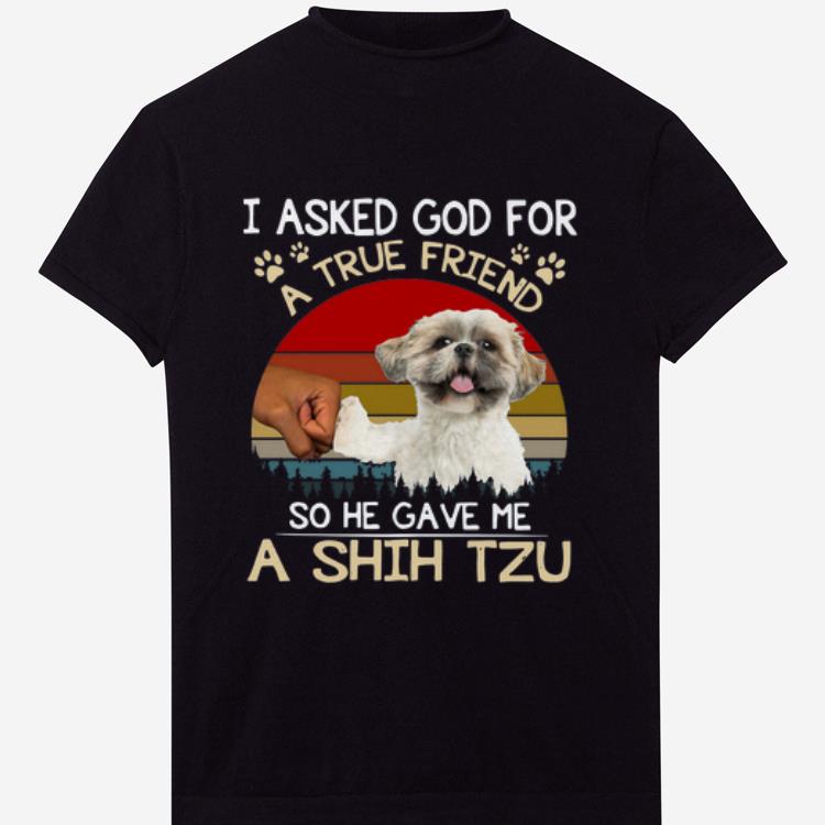 Premium I Asked God For A True Friend So He Gave Me A Shih Tzu Vintage shirt