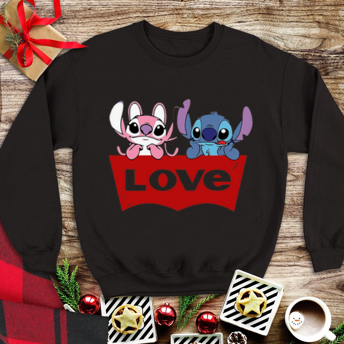 Premium Stitch And Angel Love shirt