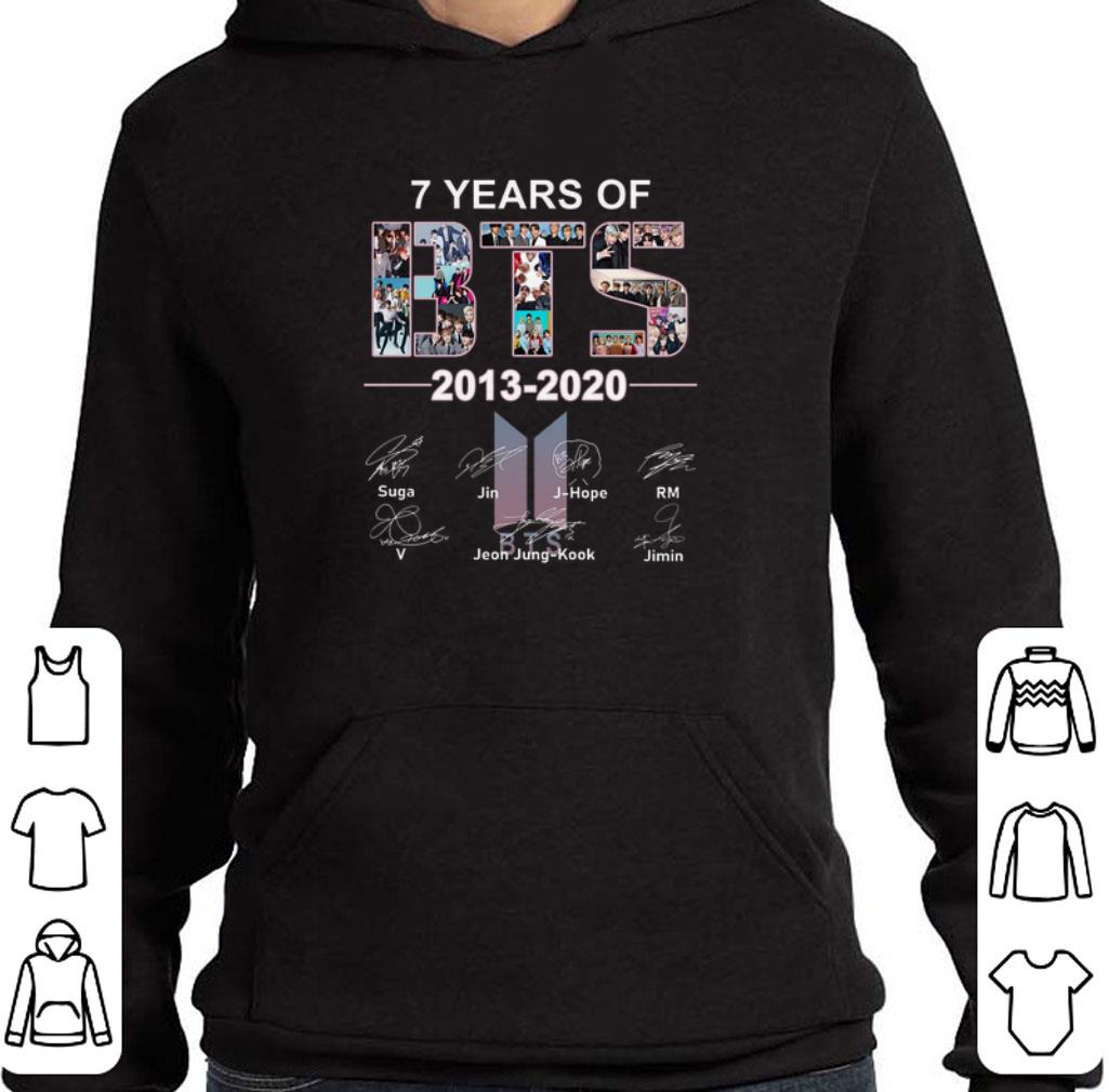 Funny 7 years of BTS logo 2013-2020 signatures shirt