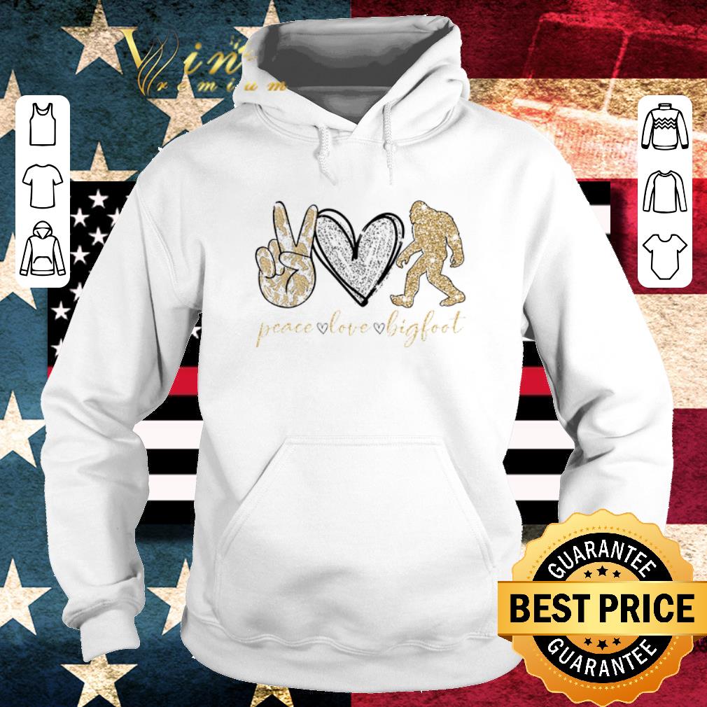 Hot Glitter peace love bigfoot shirt