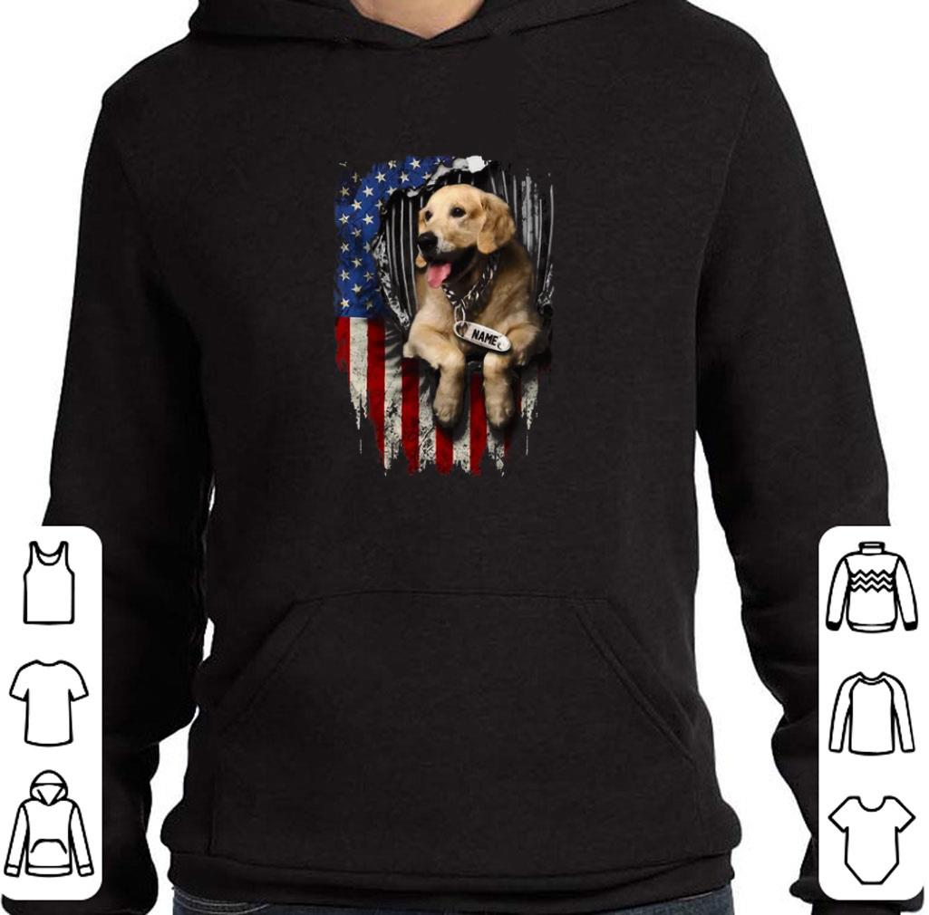 Premium Golden Retriever dog name American flag shirt