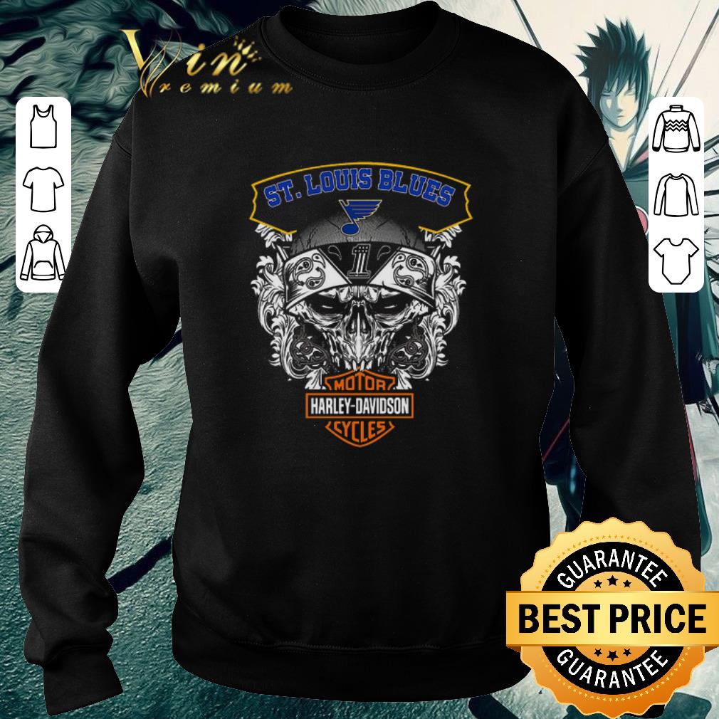Pretty Skull St. Louis Blues Motor Harley Davidson Cycles shirt